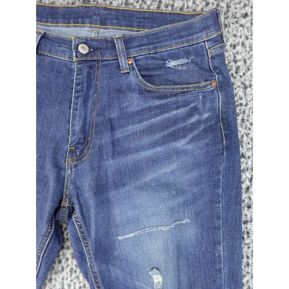 Levi's 541 Athletic Taper Jeans Mens W34 L30 Blue Good Distressed Denim